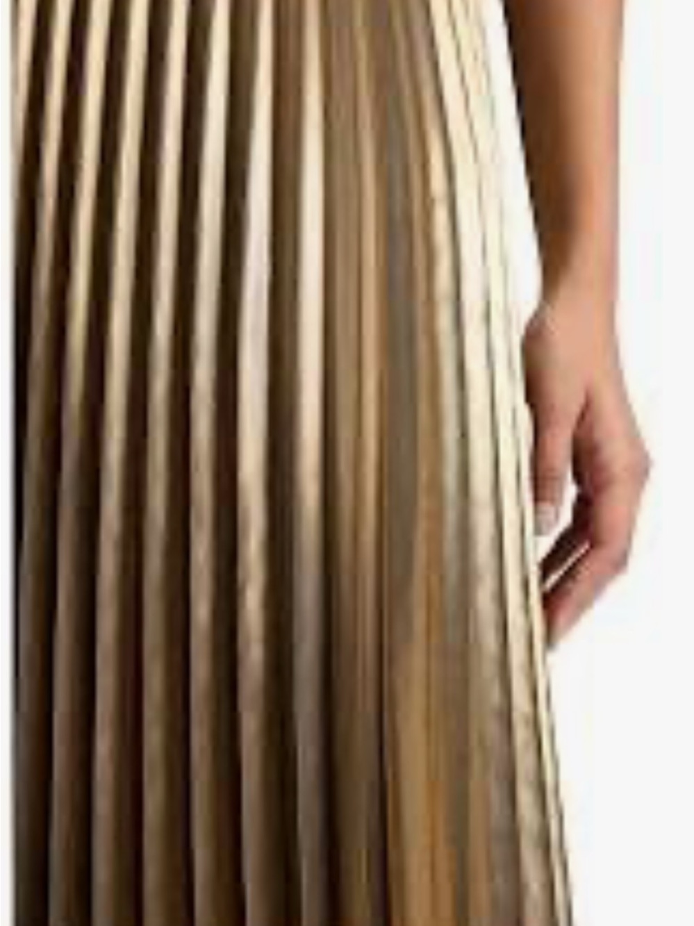 Ever New Metallic Pleated Midi Skirt in Gold - Picture 4 of 10